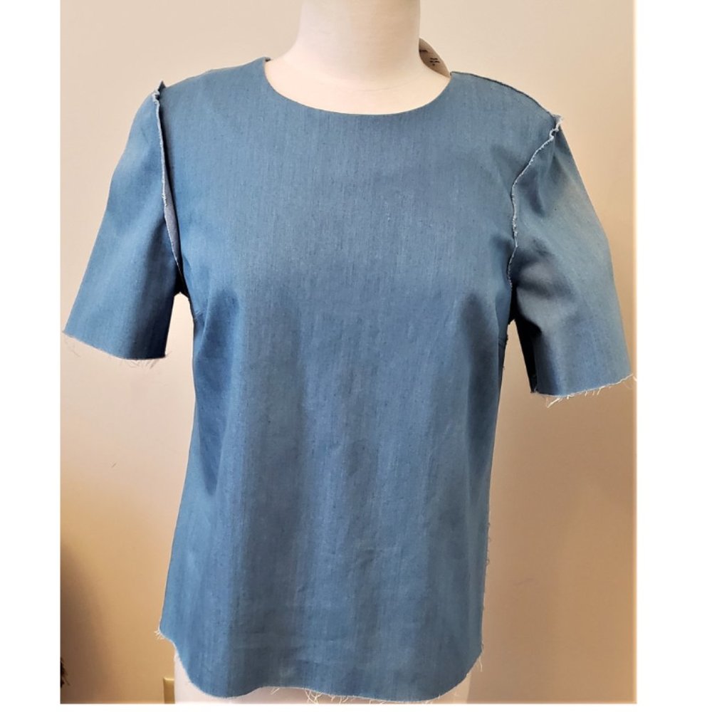 Harvey Faircloth Blue Denim/Cotton T-shirt Size-M Made in USA